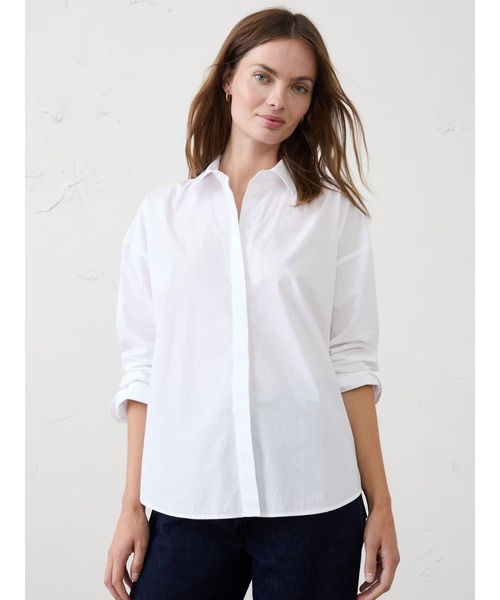 BANANA REPUBLIC FACTORY STORE(バナナリパブリック ファクトリーストア)の「BANANA REPUBLIC FACTORY STORE コントラストツイルシャツ(シャツ/ブラウス・レディース・ブラック/ホワイト・M/L/XS/S)」の2枚目の写真