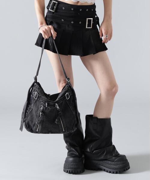 B'2nd(ビーセカンド)の「MAVYTH/メヴィス/W-ZIP DENIM SHOULDER BAG(ショルダーバッグ・レディース・ブラック/その他4・F)」の1枚目の写真