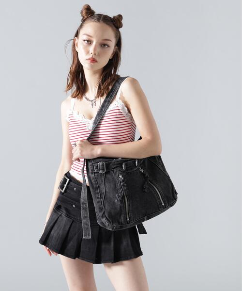 B'2nd(ビーセカンド)の「MAVYTH/メヴィス/W-ZIP DENIM SHOULDER BAG(ショルダーバッグ・レディース・ブラック/その他4・F)」の3枚目の写真