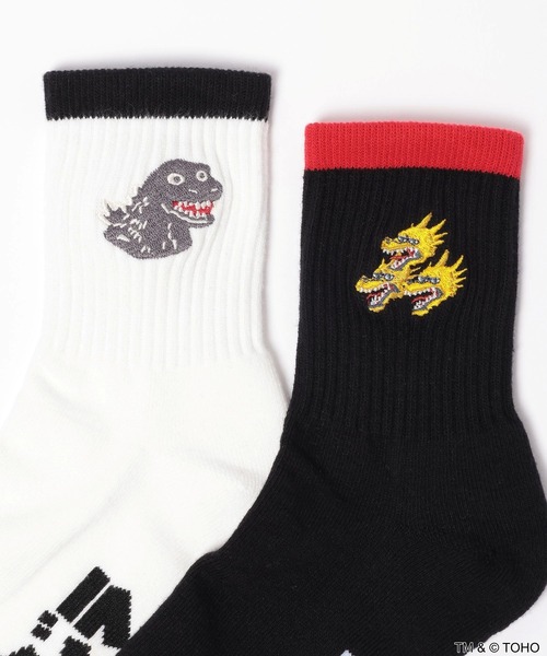 niko and...(ニコアンド)の「【GODZILLA(ゴジラ)】コラボ 2P刺繍ソックス(ソックス/靴下・メンズ・ホワイト・FREE)」の9枚目の写真