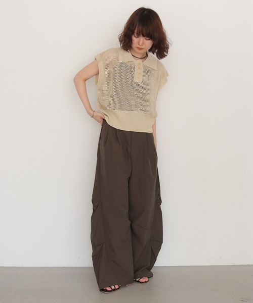 cheriella(シェリエラ)の「【cheriella】サイドタックバレルパンツ SIDE TUCK BARREL PANTS(カーゴパンツ・レディース・ブラウン/ライトカーキ/ブラック・FREE)」の5枚目の写真