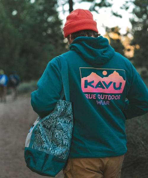 KAVU(カブー)の「KAVU/カブー Fade Away/フェイドアウェイ(パーカー・メンズ・グレー/ブラック/ブルーグリーン・MEDIUM/LARGE)」の3枚目の写真