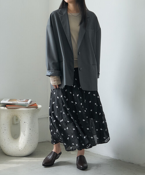 FREAK'S STORE(フリークスストア)の「花刺繍スカート(スカート・レディース・オフホワイト/ブラウン/ブラック・フリ-)」の4枚目の写真