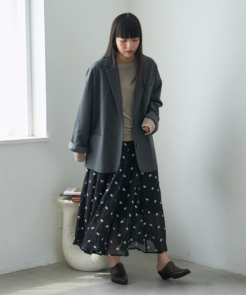 FREAK'S STORE(フリークスストア)の「花刺繍スカート(スカート・レディース・オフホワイト/ブラウン/ブラック・フリ-)」の7枚目の写真