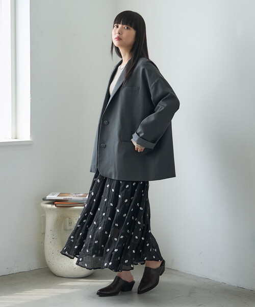 FREAK'S STORE(フリークスストア)の「花刺繍スカート(スカート・レディース・オフホワイト/ブラウン/ブラック・フリ-)」の9枚目の写真