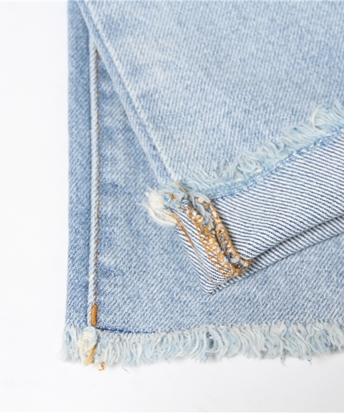 DouDou(ドゥドゥ)の「【DouDou】クラッシュワイドデニムパンツ(デニムパンツ・レディース・ホワイト/ブルー・36/38)」の3枚目の写真