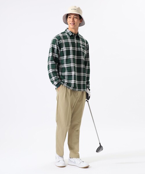 BEAMS GOLF(ビームスゴルフ)の「ORANGE LABEL / チェック ロングスリーブ ポロシャツ(ポロシャツ・メンズ・グリーン/ワイン・S/M/L/XL)」の6枚目の写真