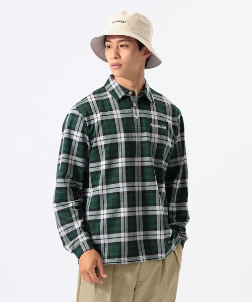BEAMS GOLF(ビームスゴルフ)の「ORANGE LABEL / チェック ロングスリーブ ポロシャツ(ポロシャツ・メンズ・グリーン/ワイン・S/M/L/XL)」の8枚目の写真