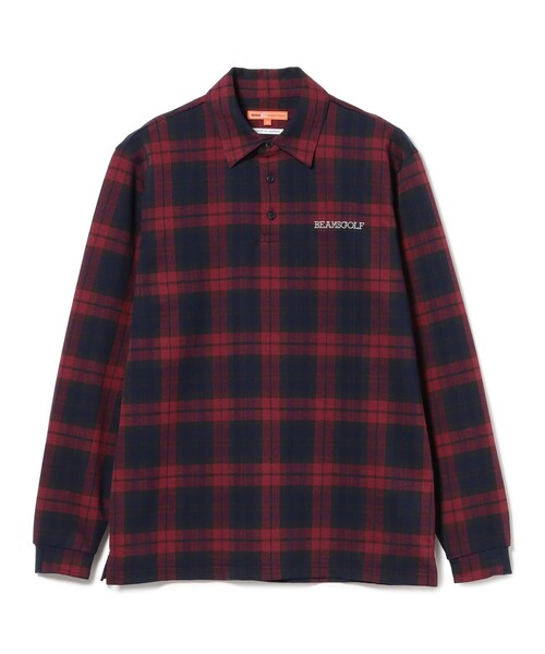 BEAMS GOLF(ビームスゴルフ)の「ORANGE LABEL / チェック ロングスリーブ ポロシャツ(ポロシャツ・メンズ・グリーン/ワイン・S/M/L/XL)」の12枚目の写真