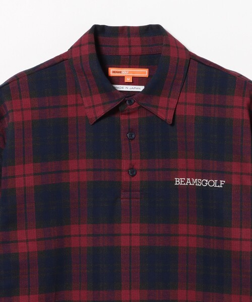 BEAMS GOLF(ビームスゴルフ)の「ORANGE LABEL / チェック ロングスリーブ ポロシャツ(ポロシャツ・メンズ・グリーン/ワイン・S/M/L/XL)」の13枚目の写真