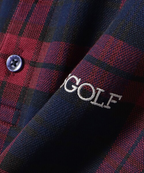BEAMS GOLF(ビームスゴルフ)の「ORANGE LABEL / チェック ロングスリーブ ポロシャツ(ポロシャツ・メンズ・グリーン/ワイン・S/M/L/XL)」の17枚目の写真