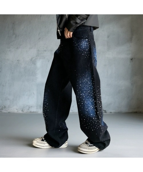 DOUBLE STEAL（ダブルスティール）の「DSグリッターワイドデニムパンツ（デニムパンツ・メンズ・ブラック・X-LARGE/LARGE/MEDIUM）」の3枚目の写真