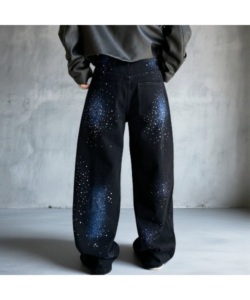 DOUBLE STEAL（ダブルスティール）の「DSグリッターワイドデニムパンツ（デニムパンツ・メンズ・ブラック・X-LARGE/LARGE/MEDIUM）」の5枚目の写真