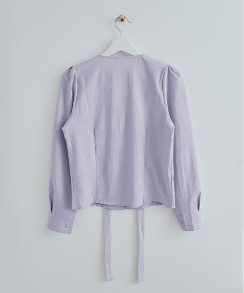 kirakiraShop(キラキラショップ)の「タイ付き エンボス ブラウス(シャツ/ブラウス・レディース・ピンク/パープル/ホワイト・FREE)」の11枚目の写真