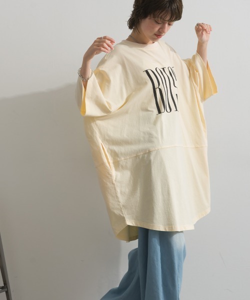 enhaut（アンオート）の「天竺編み パウダー BOISE プリント チュニック Tシャツ（Tシャツ/カットソー・レディース・ブラウン/アイボリー/グリーン/チャコールグレー・FREE）」の8枚目の写真