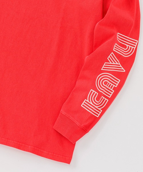 KAVU(カブー)の「KAVU/カブー Sleeve Print LS Tee (Pigment) /スリーブプリント ロングスリーブ ピグメントTシャツ(Tシャツ/カットソー・メンズ・ブラック/レッド/パープル・MEDIUM/SMALL/LARGE)」の4枚目の写真