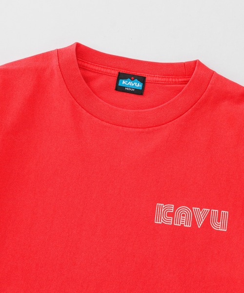 KAVU(カブー)の「KAVU/カブー Sleeve Print LS Tee (Pigment) /スリーブプリント ロングスリーブ ピグメントTシャツ(Tシャツ/カットソー・メンズ・ブラック/レッド/パープル・MEDIUM/SMALL/LARGE)」の5枚目の写真