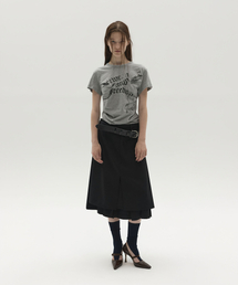 DART-DETAIL GRAPHIC TEE (MELANGE GREY)