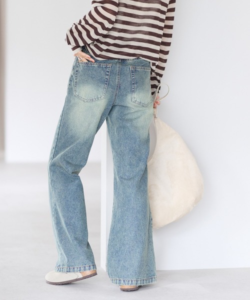 gossara(ゴサラ)の「【gossara 脚長効果あり◎】セミフレアデニムパンツ(デニムパンツ・レディース・ブルー系その他/ライトブルー・SMALL/MEDIUM)」の7枚目の写真