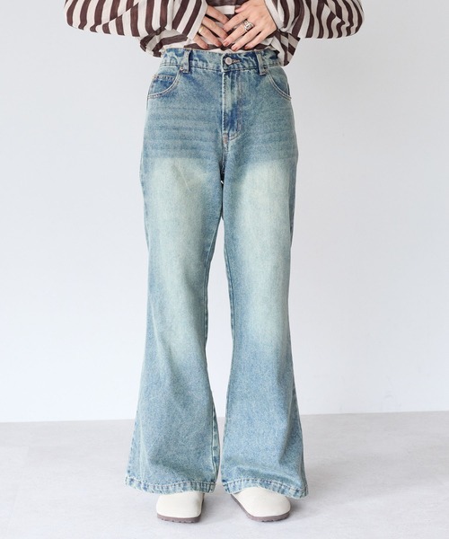 gossara(ゴサラ)の「【gossara 脚長効果あり◎】セミフレアデニムパンツ(デニムパンツ・レディース・ブルー系その他/ライトブルー・SMALL/MEDIUM)」の22枚目の写真