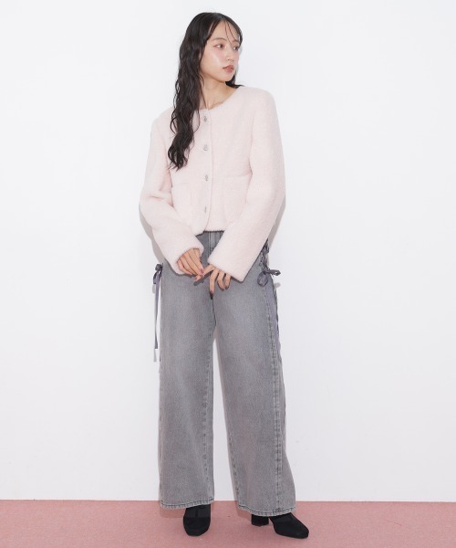 JILL by JILL STUART（ジルバイジルスチュアート）の「レースダウンワイドデニムパンツ（デニムパンツ・レディース・ブルー/グレー・SMALL/MEDIUM）」の17枚目の写真