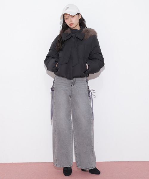 JILL by JILL STUART（ジルバイジルスチュアート）の「レースダウンワイドデニムパンツ（デニムパンツ・レディース・ブルー/グレー・SMALL/MEDIUM）」の19枚目の写真