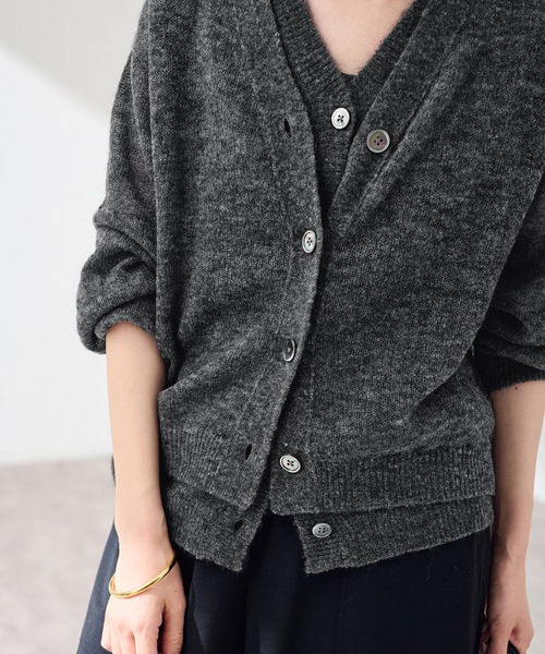 FRAMeWORK(フレームワーク)の「アルパカMIXシアー2WAY VEST(ニット/セーター・レディース・ブラウン/チャコールグレー/ベージュ・FREE)」の14枚目の写真