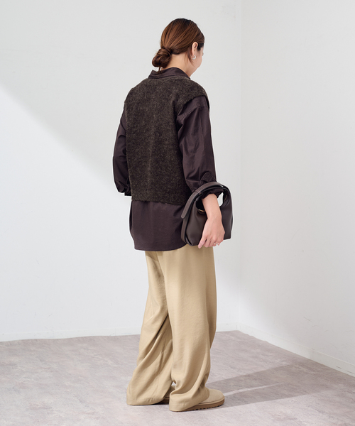 FRAMeWORK(フレームワーク)の「アルパカMIXシアー2WAY VEST(ニット/セーター・レディース・ブラウン/チャコールグレー/ベージュ・FREE)」の17枚目の写真