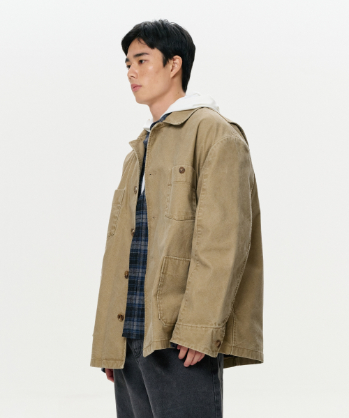 ERA(エラ)の「ユニセックス ERA ウォッシュドワークジャケット - ヴィンテージベージュ(その他アウター・レディース・その他・SMALL/MEDIUM/LARGE/X-LARGE)」の10枚目の写真