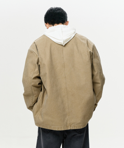 ERA(エラ)の「ユニセックス ERA ウォッシュドワークジャケット - ヴィンテージベージュ(その他アウター・レディース・その他・SMALL/MEDIUM/LARGE/X-LARGE)」の11枚目の写真