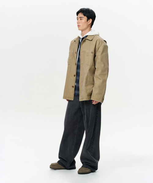 ERA(エラ)の「ユニセックス ERA ウォッシュドワークジャケット - ヴィンテージベージュ(その他アウター・レディース・その他・SMALL/MEDIUM/LARGE/X-LARGE)」の13枚目の写真