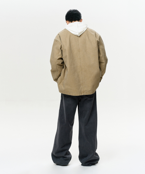 ERA(エラ)の「ユニセックス ERA ウォッシュドワークジャケット - ヴィンテージベージュ(その他アウター・レディース・その他・SMALL/MEDIUM/LARGE/X-LARGE)」の14枚目の写真