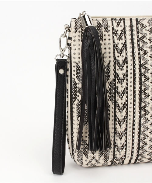 Discoat Parisien（ディスコートパリシアン）の「スタッツ柄クラッチ（クラッチバッグ・レディース・イエロー/ブラック・ﾌﾘ-）」の8枚目の写真