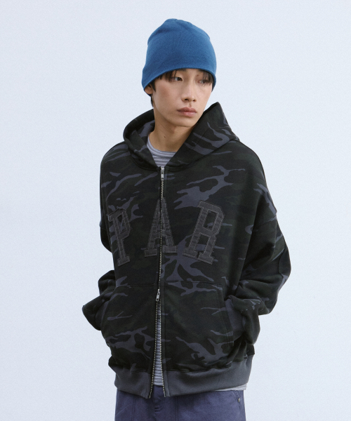 PARAKEET(パラキート)の「PAR ミリタリースウェットジップアップフーディー (チャコール)(パーカー・レディース・その他・SMALL/LARGE)」の2枚目の写真