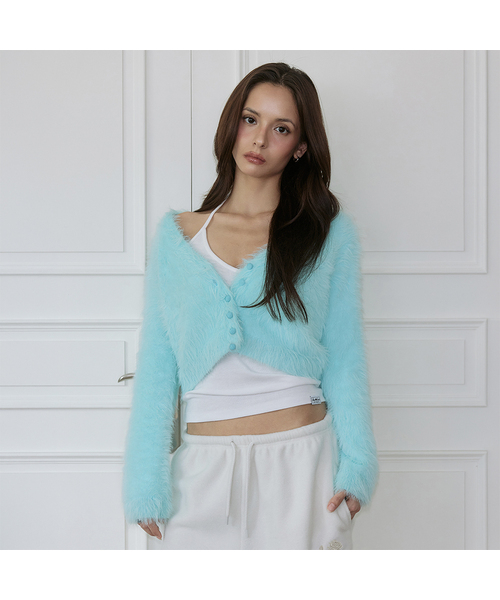 Fuzzy V-Neck Cropped Cardigan [Mint]（カーディガン/ボレロ