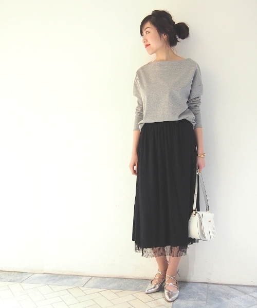 Spick & Span(スピックアンドスパン)の「レース*レーヨンテンジク リバーシブルスカート◆(スカート・レディース・オフホワイト/ブラック/カーキ・36/38)」の8枚目の写真