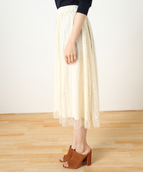 Spick & Span(スピックアンドスパン)の「レース*レーヨンテンジク リバーシブルスカート◆(スカート・レディース・オフホワイト/ブラック/カーキ・36/38)」の21枚目の写真