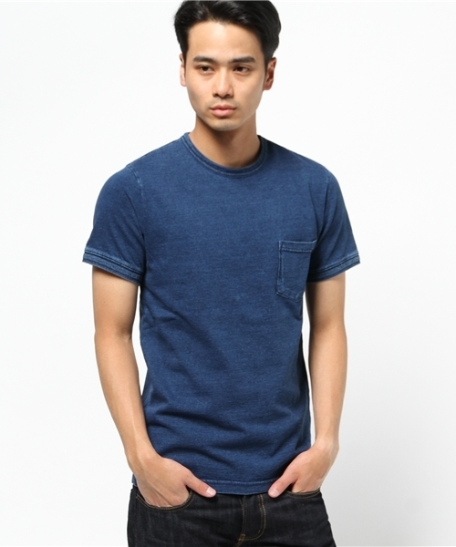 BEAMS(ビームス)の「BEAMS / インディゴ染め Tee(Tシャツ/カットソー・メンズ・ネイビー/サックスブルー・SMALL/MEDIUM/LARGE)」の2枚目の写真