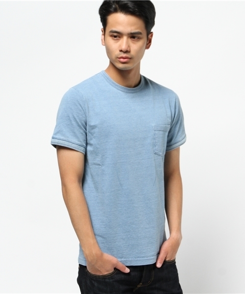 BEAMS(ビームス)の「BEAMS / インディゴ染め Tee(Tシャツ/カットソー・メンズ・ネイビー/サックスブルー・SMALL/MEDIUM/LARGE)」の1枚目の写真