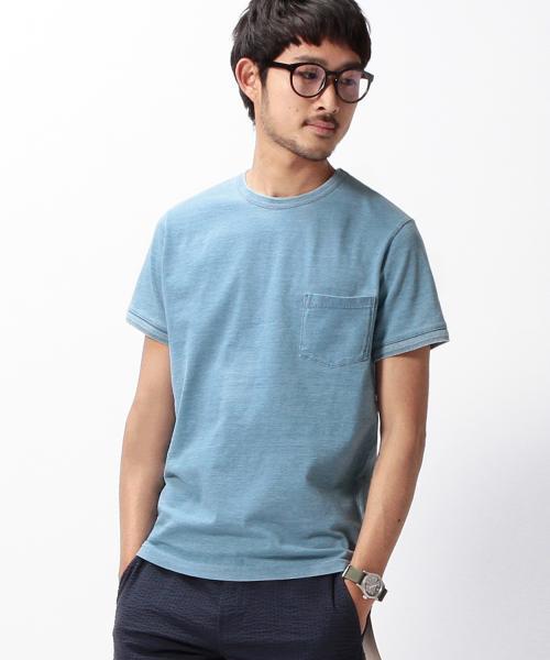 BEAMS(ビームス)の「BEAMS / インディゴ染め Tee(Tシャツ/カットソー・メンズ・ネイビー/サックスブルー・SMALL/MEDIUM/LARGE)」の4枚目の写真