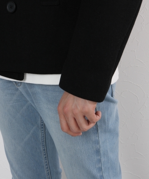 GLOBAL WORK（グローバルワーク）の「メルトンＰコート/719570 （ピーコート・メンズ・ブラック/グレー系その他/グレー・X-LARGE/LARGE/MEDIUM/SMALL）」の16枚目の写真