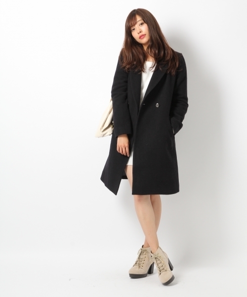 Heather（ヘザー）の「モッサWチェスターコート  723950（チェスターコート・レディース・グレー/ベージュ/ネイビー・SMALL/MEDIUM）」の6枚目の写真