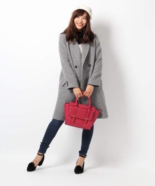 Heather（ヘザー）の「モッサWチェスターコート  723950（チェスターコート・レディース・グレー/ベージュ/ネイビー・SMALL/MEDIUM）」の4枚目の写真