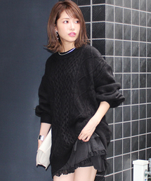 MICOAMERI | ビッグシルエットバックチュールリボンニット(ニット/セーター)