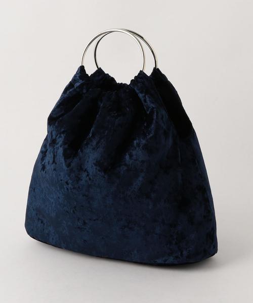 BEAUTY&YOUTH UNITED ARROWS（ビューティーアンドユースユナイテッドアローズ）の「＜Ls Scene＞ベルベットバッグ ◆（ハンドバッグ・レディース・ダークブラウン/ネイビー・FREE）」の3枚目の写真