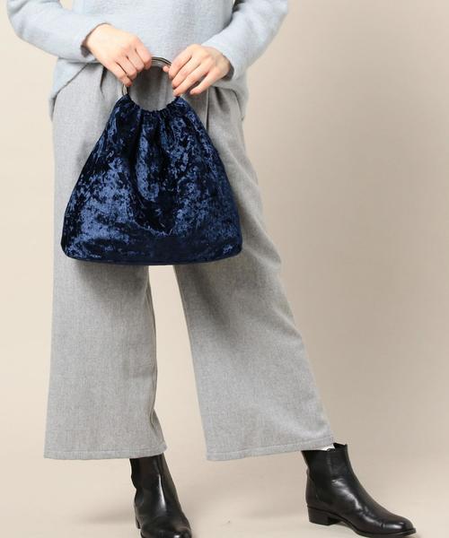 BEAUTY&YOUTH UNITED ARROWS（ビューティーアンドユースユナイテッドアローズ）の「＜Ls Scene＞ベルベットバッグ ◆（ハンドバッグ・レディース・ダークブラウン/ネイビー・FREE）」の9枚目の写真