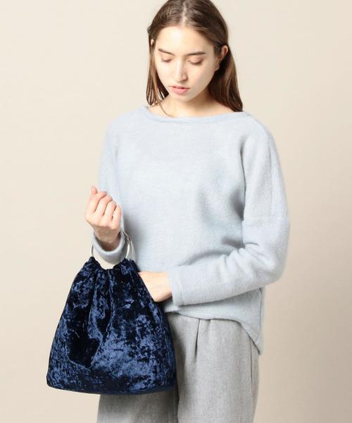 BEAUTY&YOUTH UNITED ARROWS（ビューティーアンドユースユナイテッドアローズ）の「＜Ls Scene＞ベルベットバッグ ◆（ハンドバッグ・レディース・ダークブラウン/ネイビー・FREE）」の8枚目の写真