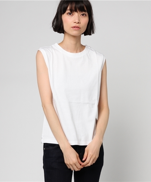 ottilie(オティーリエ)の「ノースリーブTシャツ(Tシャツ/カットソー・レディース・ホワイト/グレー/ブラック/アイボリー・FREE)」の19枚目の写真