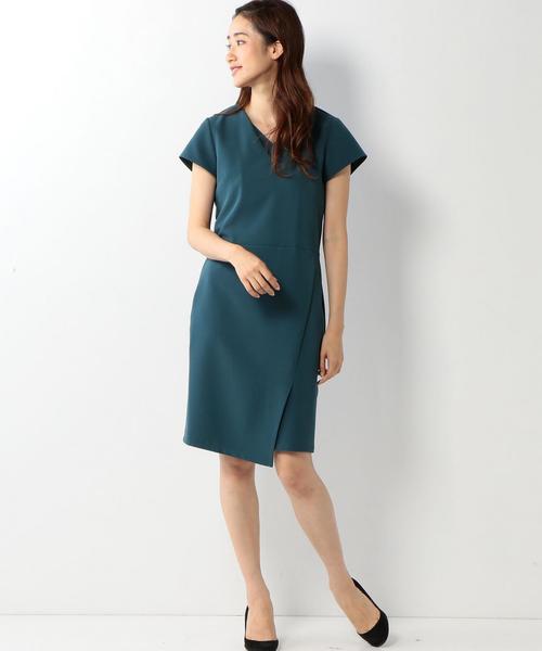 THE STATION STORE(ザ ステーション ストア)の「<closet story> □ダブルVネック タック SSL ワンピース(ワンピース・レディース・ベージュ/ロイヤルブルー・FREE)」の8枚目の写真