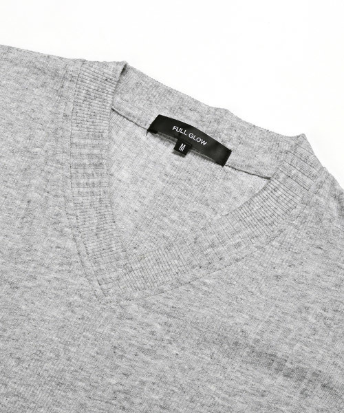 LUXSTYLE（ラグスタイル）の「ランダムテレコリブVネックロンＴ（Tシャツ/カットソー・メンズ・ブラック/ブラック系その他/ワイン/ホワイト/ブルー/杢グレー・L/M/XL/S）」の20枚目の写真